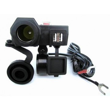 Dual USB 5V/12V 3.1A Waterproof Motorcycle Power Socket
