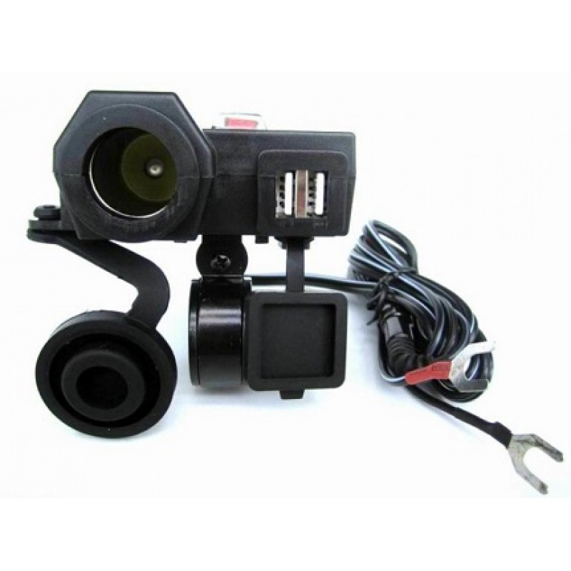 Motorcycle Phone Mount With Charger Motorcycle Dual USB Charger With Voltage Display - Waterproof 5V 3.1A Power Outlet For Handlebar Mounting Voltage Meter