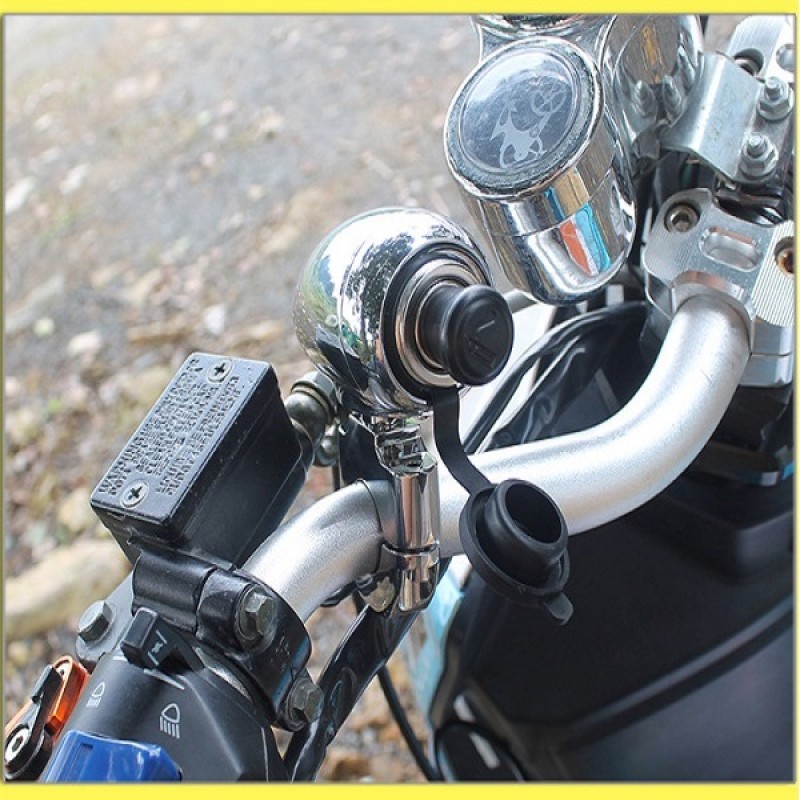 Motorcycle Chrome Electrical Power Point 1/" /& 7//8/" Handlebars 12 Volt Lighter